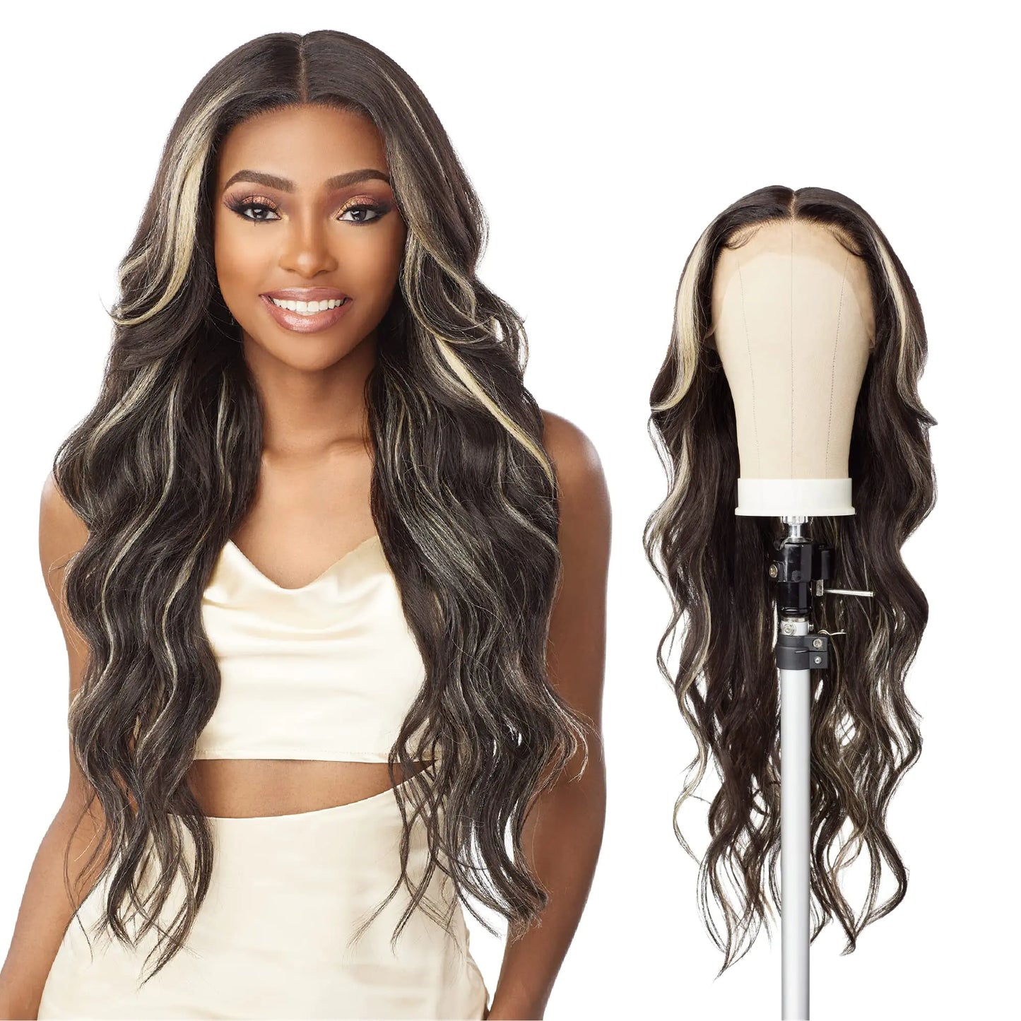 Sensationnel Butta lace wigs - unit 34 extra wide 5 inch deep parting synthetic preplucked hairline glueless lacefront (CH30)