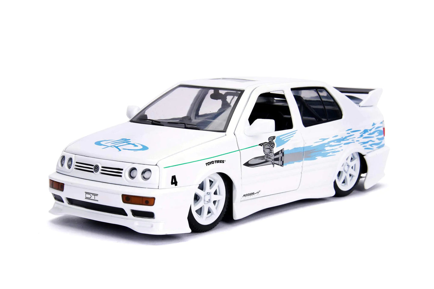 Jada Toys Fast & Furious 1:24 Jesses Volkswagen Jetta Die-cast Car Toys for Kids and Adults White (99591W)
