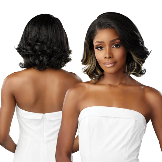 Sensationnel Bare lace ypart lacewigs - daria lacefront glueless synthetic 180 degree preplucked hairline (SH/LIGHTASHBROWN)
