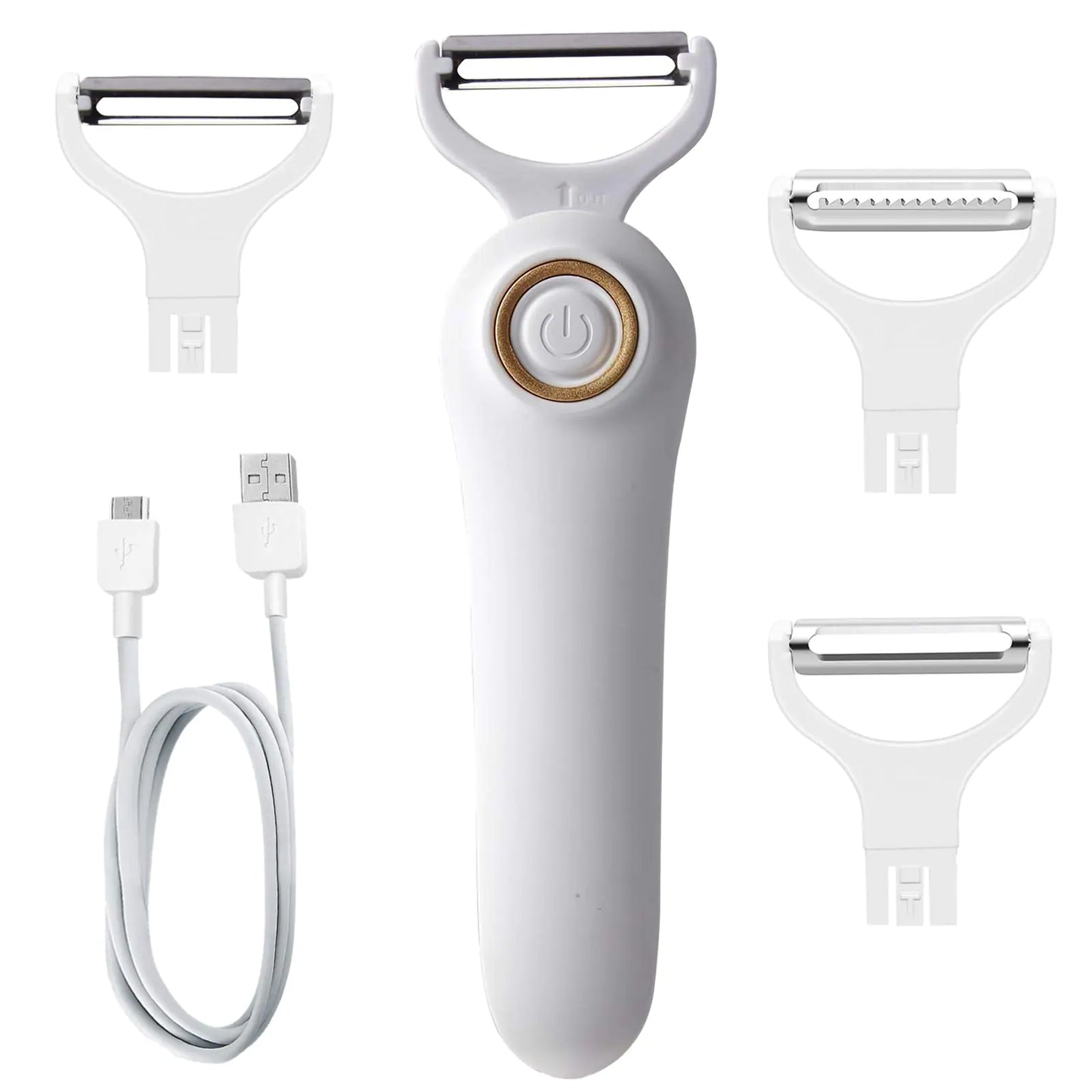 Electric Potato Peeler Handheld Electric Vegetables and Fruit Peeler 3-in-1 Pro Set USB Rechargeable Kitchen Gadgets for Apples Potato Carrots Cucumber