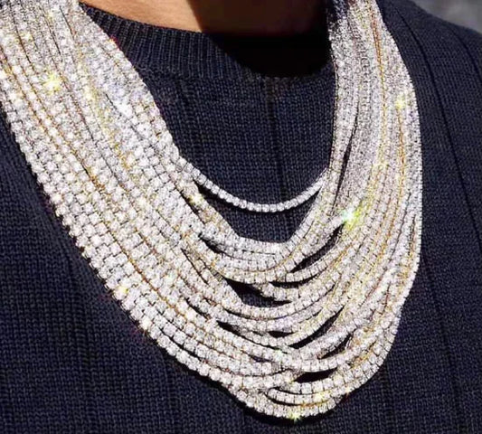 Zircon Necklace, Collar Chain, Men's Tennis Chain