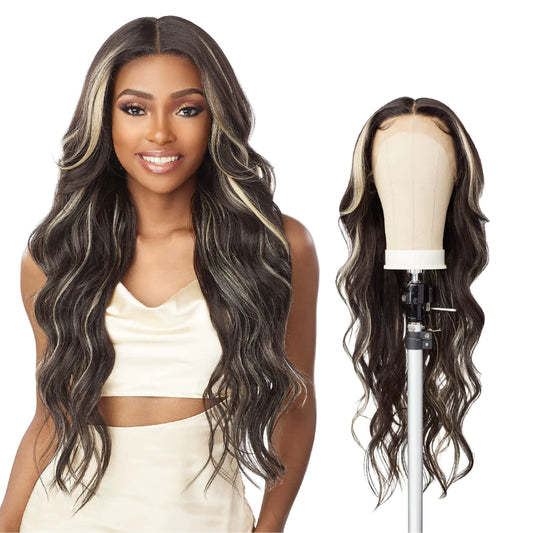 Sensationnel Butta lace wigs - unit 34 extra wide 5 inch deep parting synthetic preplucked hairline glueless lacefront (CH30)