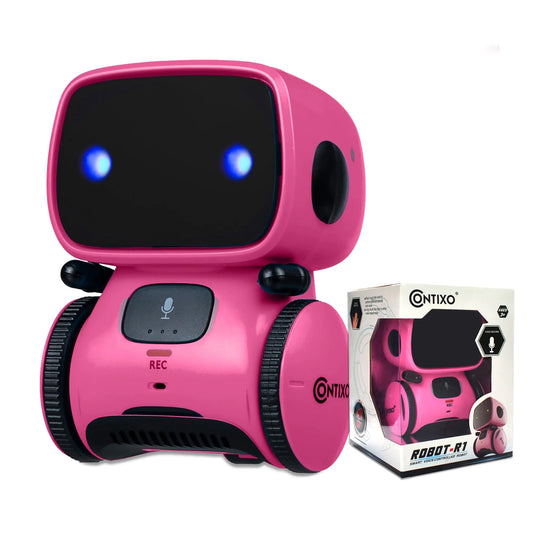 Contixo R1 Smart Robot Toys for Kids w/Voice Control Talking Dancing Learning Educational Toy for Boys Girls Toddlers Ages 3-12 Years Old Birthday Gift Pink