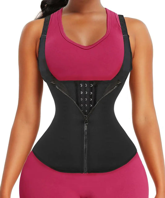 GainKee Vest Waist Trainer for Women Waist Cincher for Women Workout Corset Waist Trainer Cincher (6X-Large Vest) Black