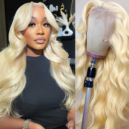 NPALO 613 lace front wig human hair 200% density blonde wig human hair 13X4 HD body wave lace front wigs human hair Pre Plucked With Baby Hair blonde lace front wigs human hair (Blonde 24 inch)