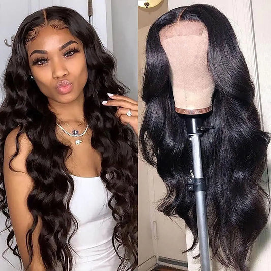 NewYou Body Wave Lace Front Wigs Human Hair for Women 4x4 Lace Closure Wigs Human Hair Pre Plucked 180% Density Brazilian Glueless Wigs Human Hair 32 Inch